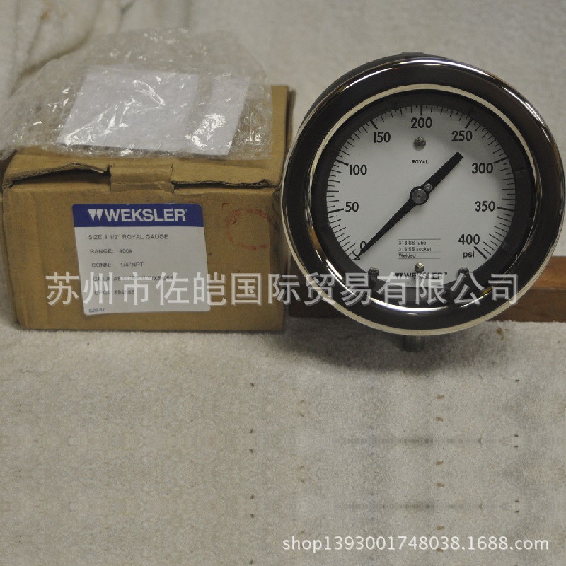 批发美国WEKSLER品牌原装工业表 AS442型号ce和CRN认证压力表