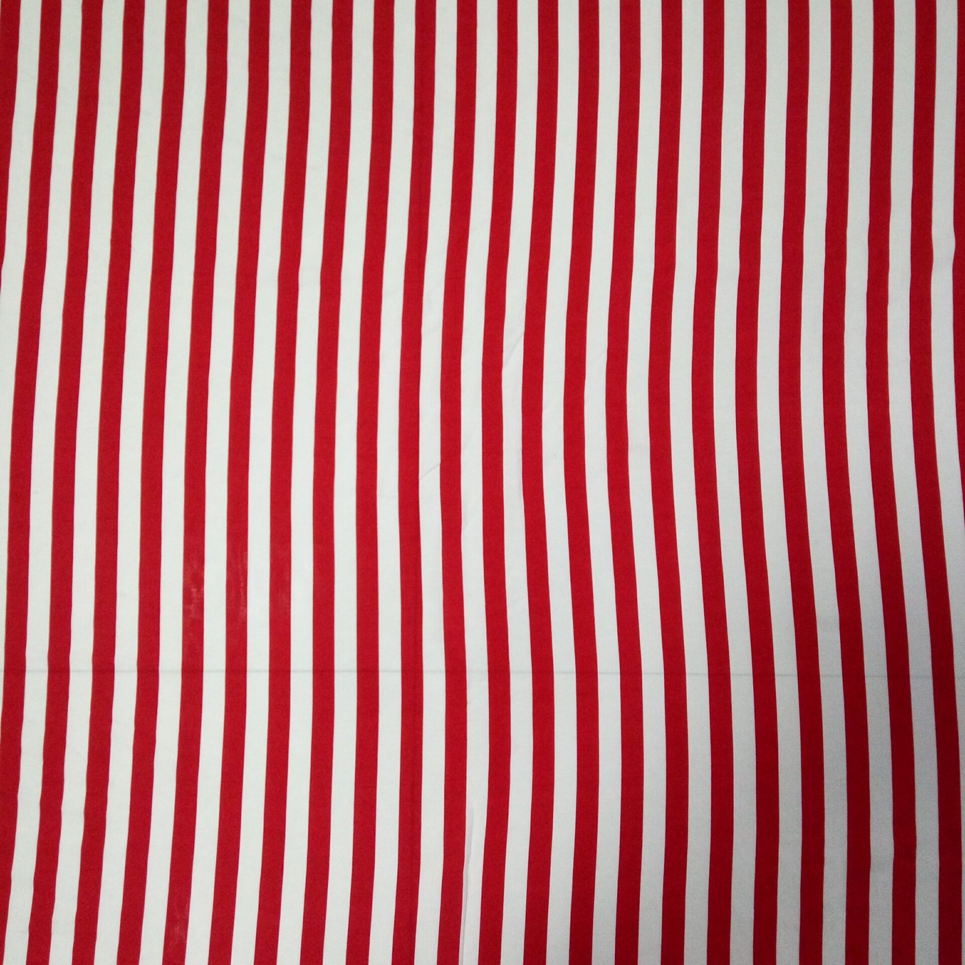 面料 条纹 红白条子印花布 春夏新款品牌时装面料 人棉巴厘纱