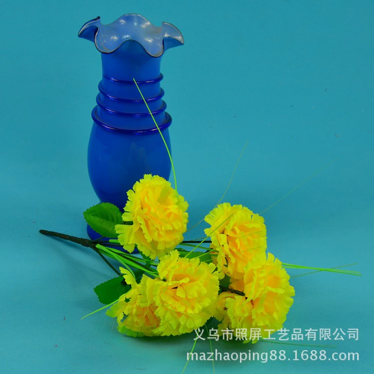 Производитель Yiwu Zhaoping оптом дешевый шелковый цветок низшего класса имитационный цветок сиреневый цветок 7 гвоздик шелковые цветы