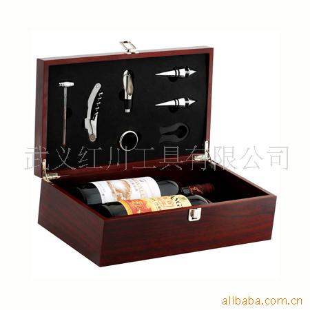 厂家直销供应豪华精美七件套仿红木双瓶酒盒系列礼品收藏高档红酒