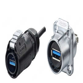 LP24USB3.0面板固定工业数据信号连接防水航空接头插座插头连接器