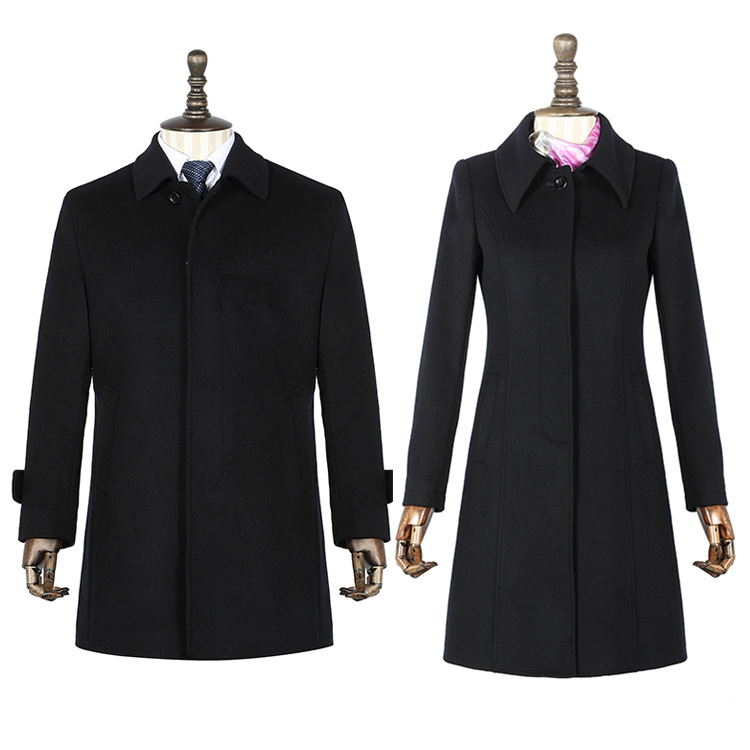 winter cashmere warm trench coat for men and women