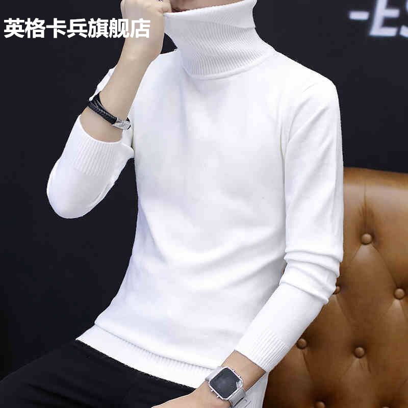 Suéter de cuello alto de los hombres del fabricante de estilo coreano SLIM-Fit suéter de lana de color sólido pullover bottoming camisa suéter entrega de una pieza