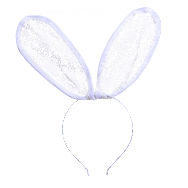 Headband Red Rabbit Lace Ears, Handmade Hair Accessory, High-Quality Graduation Party Style