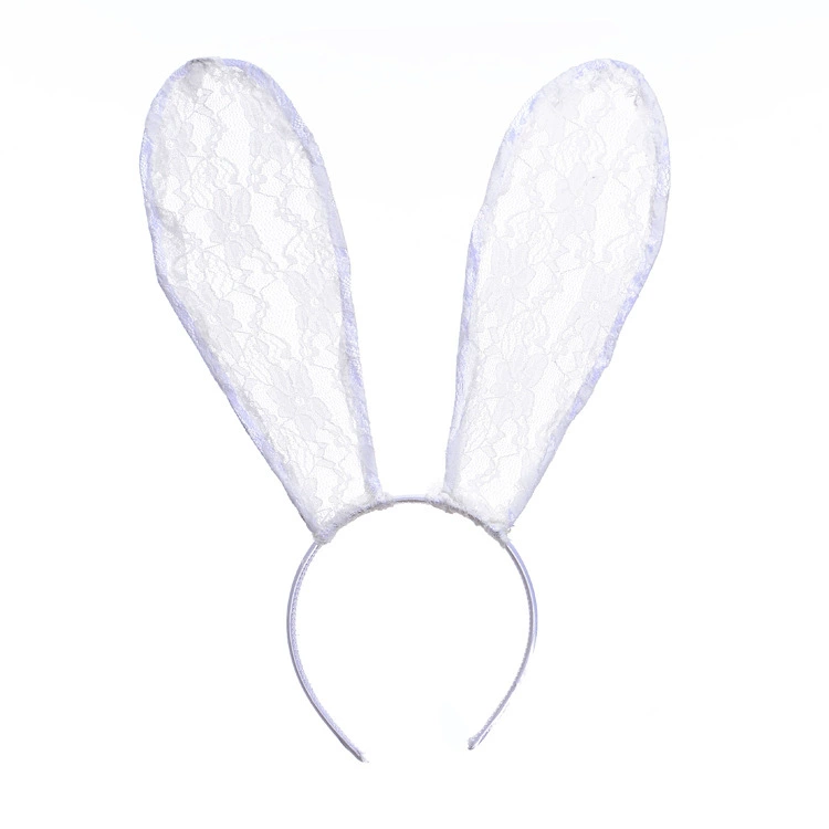 Headband Red Rabbit Lace Ears, Handmade Hair Accessory, High-Quality Graduation Party Style