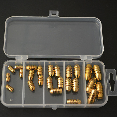 Threaded Bullet Copper Crank Hook Bead Blocking Set Texas Fishing Group Lure Accessories Set