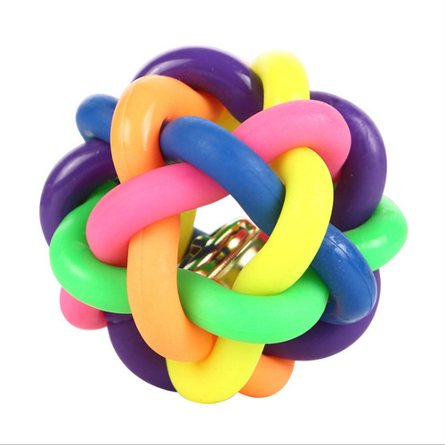 Wholesale Pet Toy Ball Colorful Bell Ball Small Medium Large Dog Toy Wholesale Rainbow Ball Cat Toy