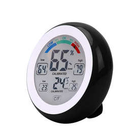 新款圆形温湿度闹钟触摸时钟家用数字显示温度计电子钟3305F
