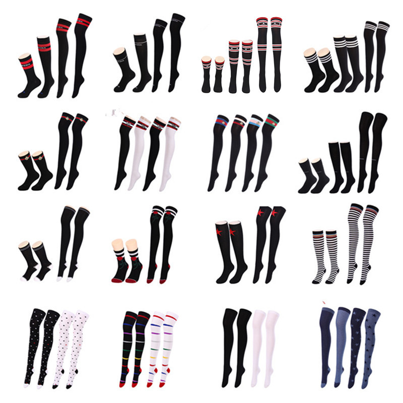 Chaussettes de sport en coton à rayures noires et blanches pour couple, nouvelle collection automne-hiver 2025d, mi-mollet, pour étudiants, lettres, skateboard_voghion.com