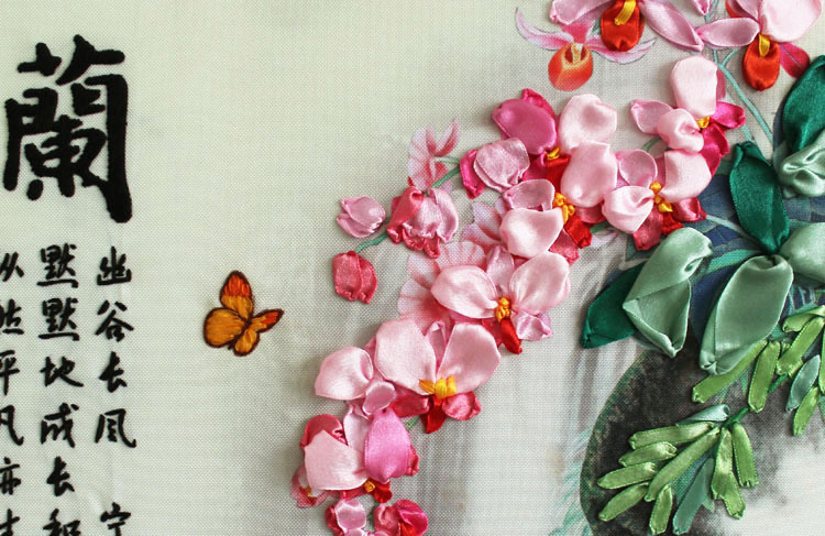 Oujin nianhua cinta bordado fábrica impresión en color directo colgando pintura ciruela orquídea crisantemo de bambú sala de estar entrada Decoración