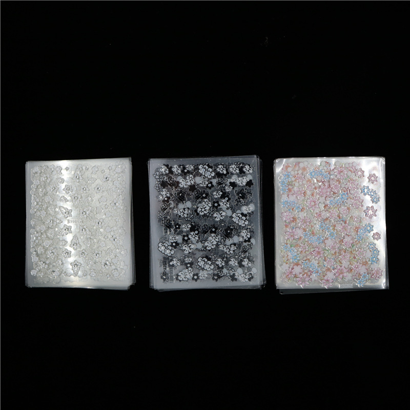 Yushang 50 piezas un conjunto de pegatinas de uñas calcomanías de uñas 3D pegatinas no repetidas buena adhesión pegatinas de uñas de flores