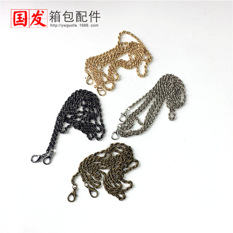 Nuevo collar de 120cm, 60cm de 4mm grueso cadena de alta calidad accesorios de bolso de oro cadena con langosta