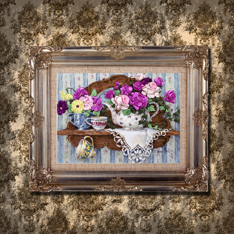 Oujin nianhua cinta bordado fábrica directa color impresión colgante pintura hermosa sala de estar entrada pintura decorativa