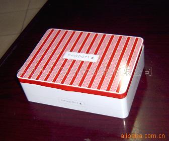 供应方型双层铁方盒 内扣方罐 分格 6格格子内胆