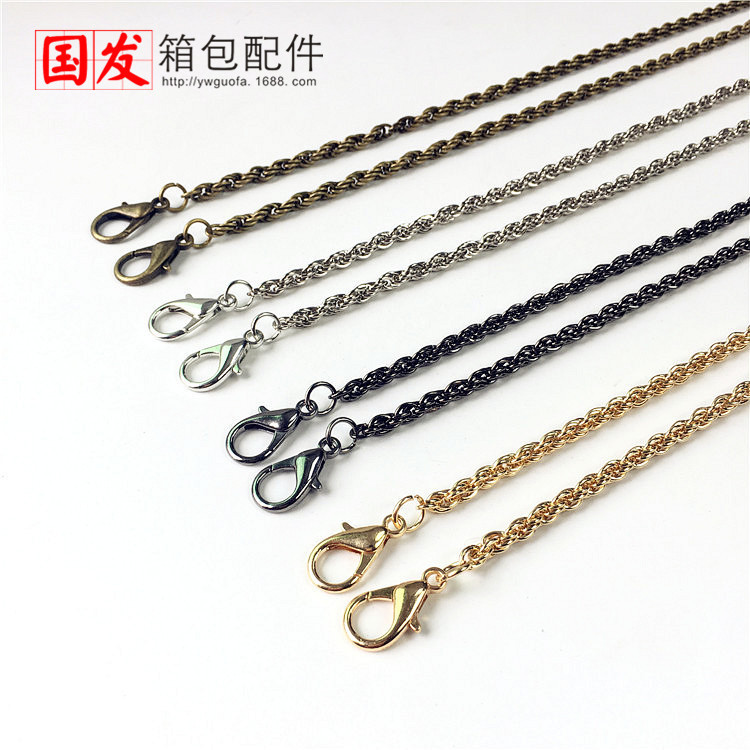 Nuevo collar de 120cm, 60cm de 4mm grueso cadena de alta calidad accesorios de bolso de oro cadena con langosta