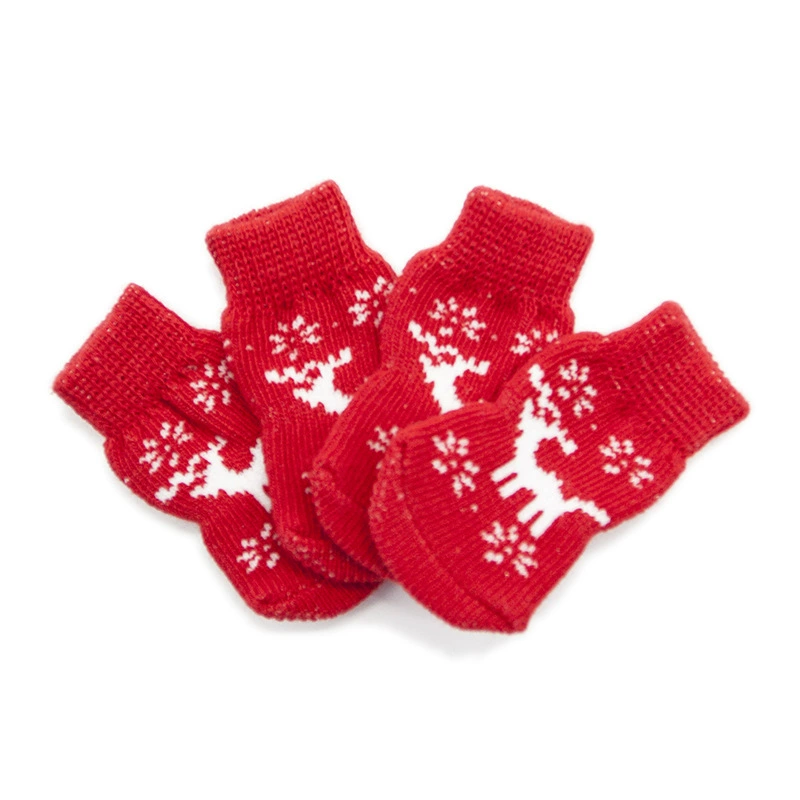 Носки для собак, носки для домашних животных, Нескользящие хлопковые носки, крышка для ног собаки, плюшевая собака, пудель, Обувь для собак, носки PS067