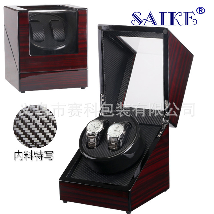 现货批发黑檀高光烤漆单头2位装自动上链摇表器马达盒电动手表盒
