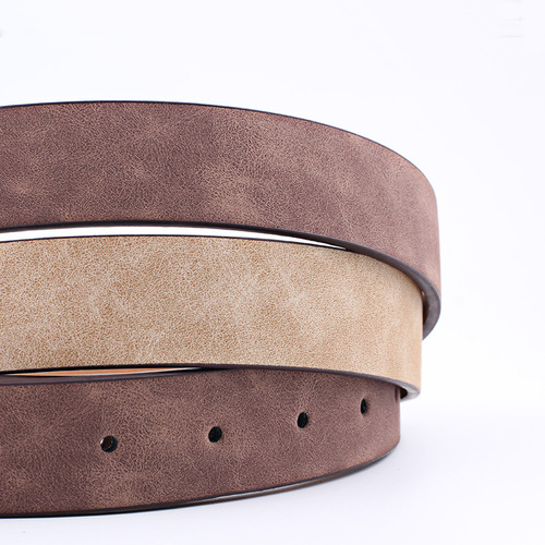 Korean-style streetwear trendy minimalist versatile square buckle PU popular belt fashionable waistband retro student belt