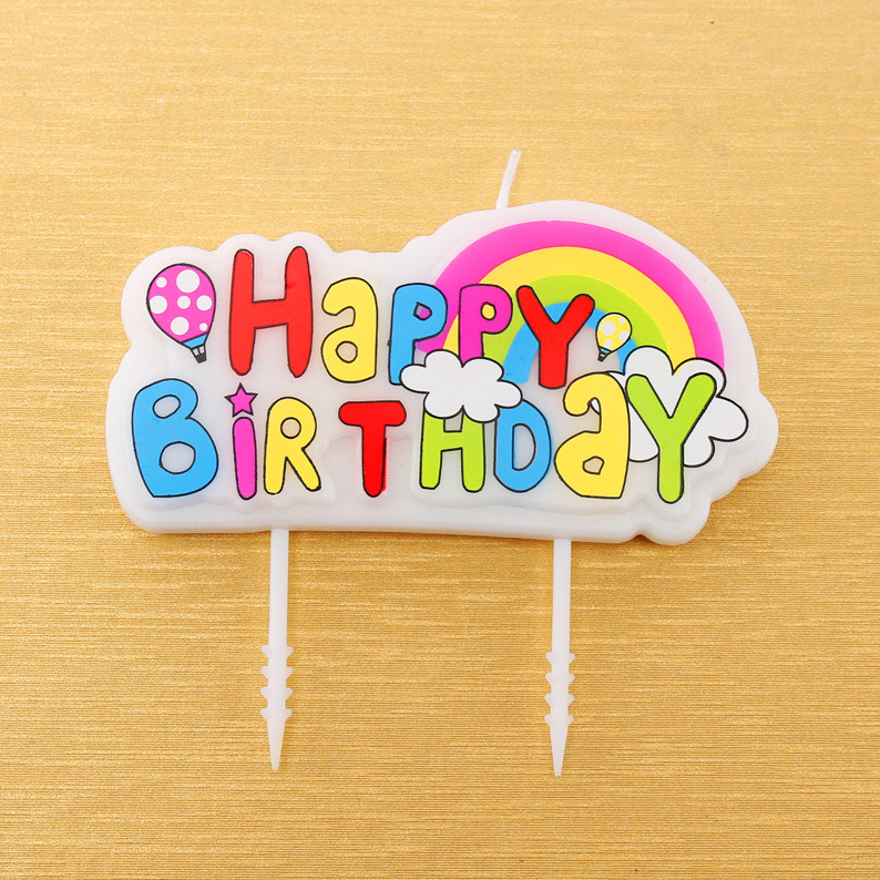 Nueva carta tarjeta vela Arco Iris Feliz cumpleaños adultos niños fiesta escena pastel vela al por mayor