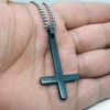 Black inverted cross with 60cm single weaving chain