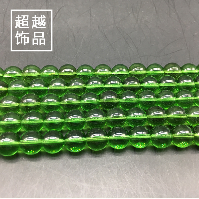 Grass Green Artificial Crystal Loose Beads Door Curtain DIY Handmade Necklace Round Bead Accessories Earrings Glass Jewelry