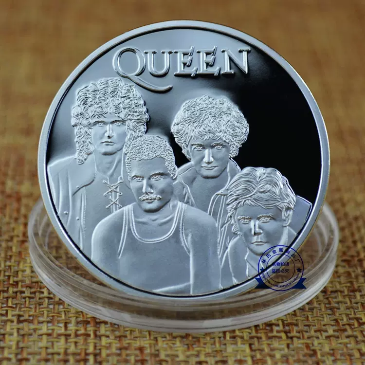 国外纪念币 皇后乐队立体浮雕收藏币液压纪念章金属徽章硬币