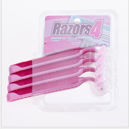 Disposable shaving razor 4 pack for ladies shaving leg and armpit hair remover female shaving razor manual shaving razor