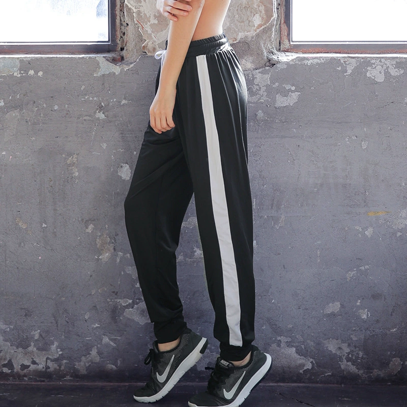 Внешняя торговля Спортивные штаны Женские свободные стегивающиеся повседневные штаны для бега и фитнеса быстросохнущие штаны для йоги с карманом