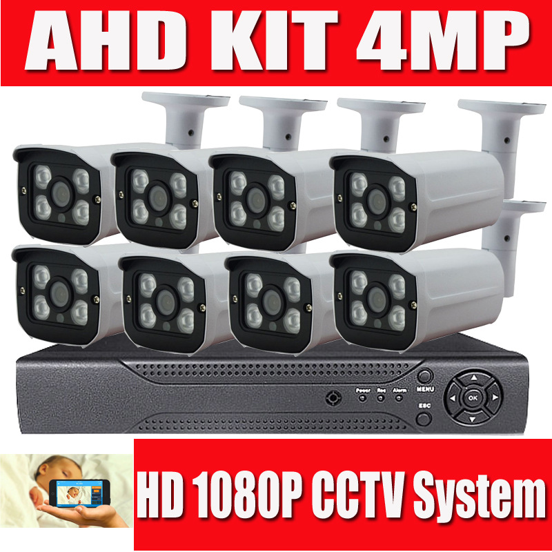 4CH 4MP AHD DVR sistema de monitoreo CCTV CMERA 4 millones kit de monitoreo para enviar disco duro de 500G