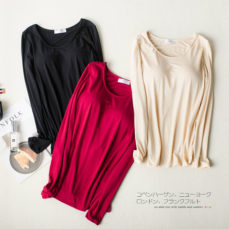 Рубашка с длинными рукавами в японском стиле без стальных колец с нагрудной подкладкой, базовые сумки для рубашки, интегрированная в чашку Базовая футболка больших размеров, рубашка с длинными рукавами, осень и зима