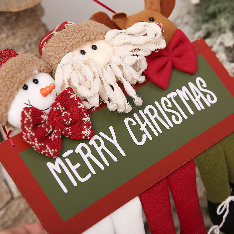 Handcrafted Wooden Christmas Ornaments – Santa, Snowman & Reindeer Trio Hanging Decor For Doors, Windows & Festive Displays_voghion.com