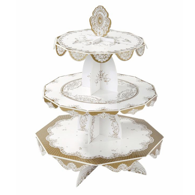 Transfronterizo pastel desechable soporte de papel creativo pastel de cumpleaños soporte engrosado de tres capas soporte de la torta suministros del partido