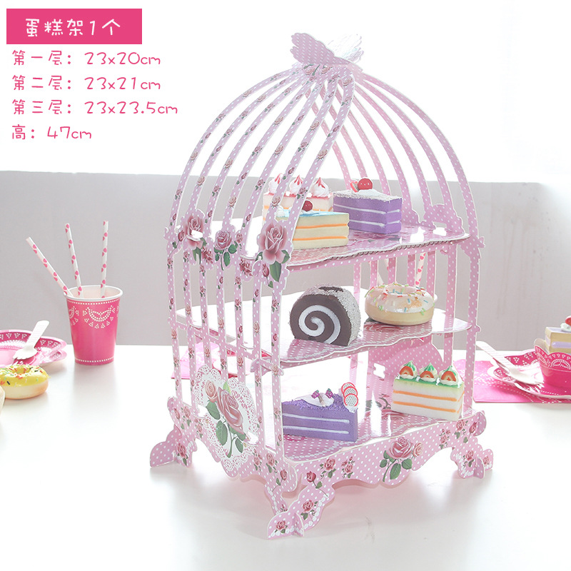 Transfronterizo pastel desechable soporte de papel creativo pastel de cumpleaños soporte engrosado de tres capas soporte de la torta suministros del partido