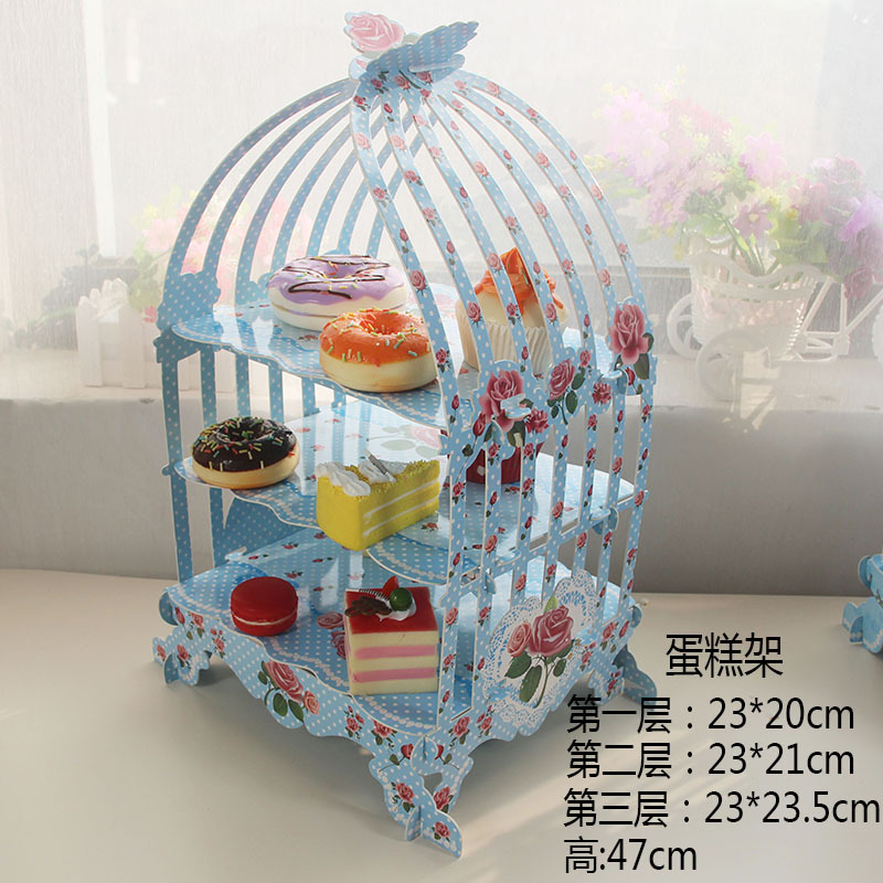 Transfronterizo pastel desechable soporte de papel creativo pastel de cumpleaños soporte engrosado de tres capas soporte de la torta suministros del partido