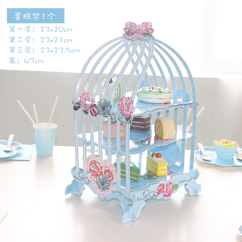 Transfronterizo pastel desechable soporte de papel creativo pastel de cumpleaños soporte engrosado de tres capas soporte de la torta suministros del partido