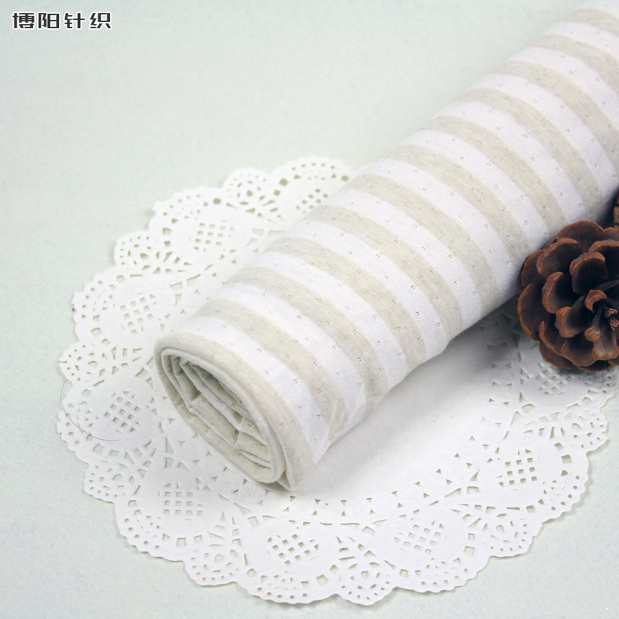 一米起批专区彩棉提花针织布婴童服装面料彩棉布现货供应条纹布