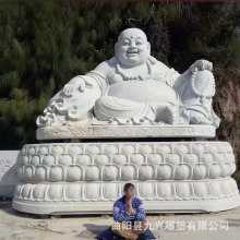 汉白玉石雕弥勒佛像 大理石笑和尚石雕像 寺庙大型佛像厂家现货