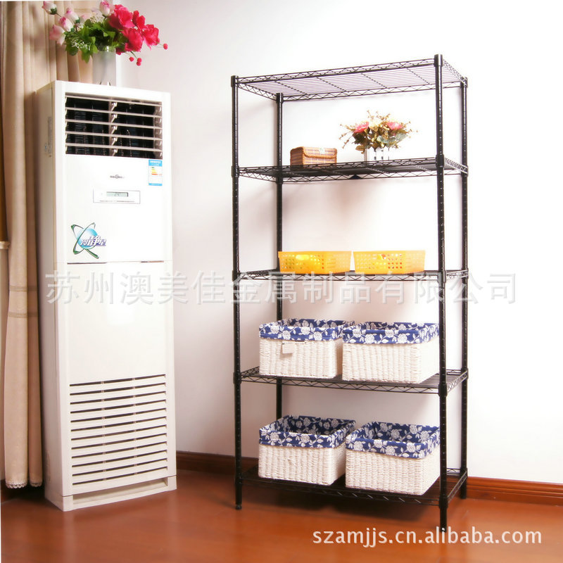 置地式金属承重层架五层多功能线网置物架杂物收纳厨房置物货架