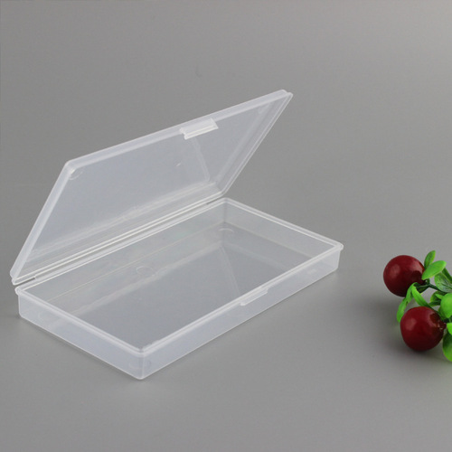 Transparent rectangular covered PP plastic box hardware gadget parts storage box refill sample box flat wholesale