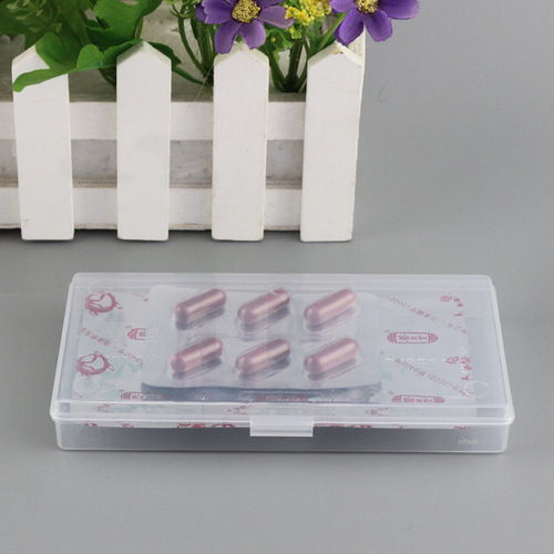 Transparent rectangular covered PP plastic box hardware gadget parts storage box refill sample box flat wholesale