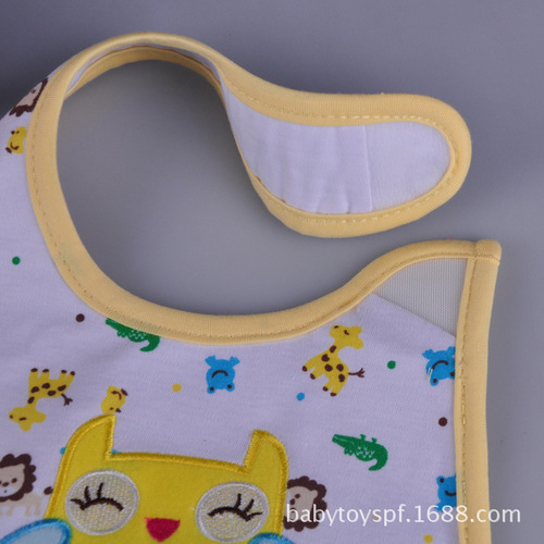 European and American infant 100% cotton cartoon bib baby three-layer waterproof bib square towel baby and infant supplies spit cloth