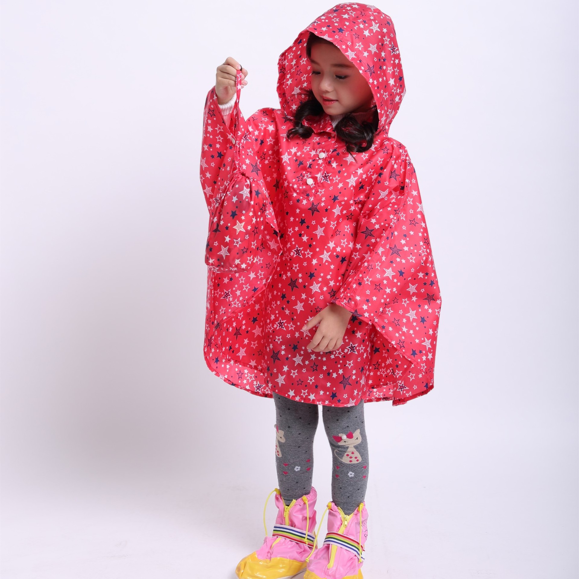 Ventas directas de fábrica nuevo japonés y coreano niños y niñas impermeable capa ligera bebé bat poncho entrega de una sola pieza