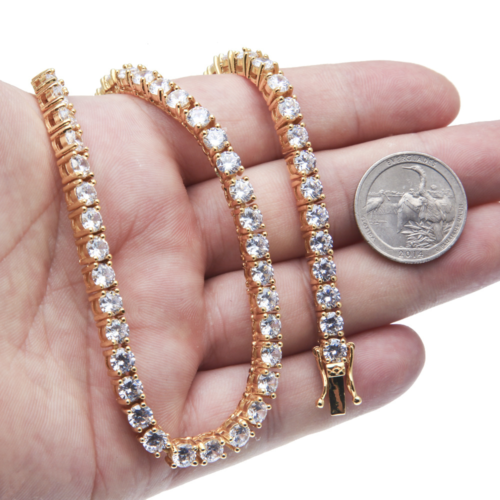 Collar de cadena de tenis de circón de personalidad europea y americana