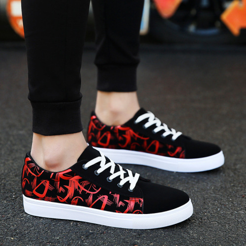 Men's Spring and Summer Shoes, Casual Shoes, Korean Style Board Shoes, Fashion Black and White, Living Sports Outdoor Running