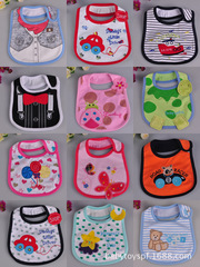 Foreign trade cartoon infant and baby all-cotton bibs baby bibs three-layer waterproof children's dribble cloth bibs