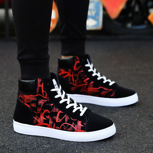 Spring High-Top Shoes Korean Style Men's Shoes Student Canvas Shoes Men's Casual Shoes Trendy Winter Youth Skate Shoes