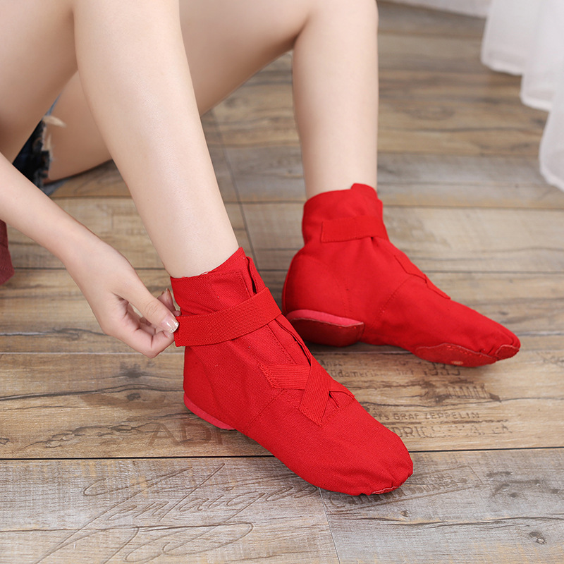 Botas de Jazz de lona para niños adultos de alta calidad zapatos de baile de fondo suave nuevos zapatos de práctica zapatos de baile moderno para mujer zapatos de ballet