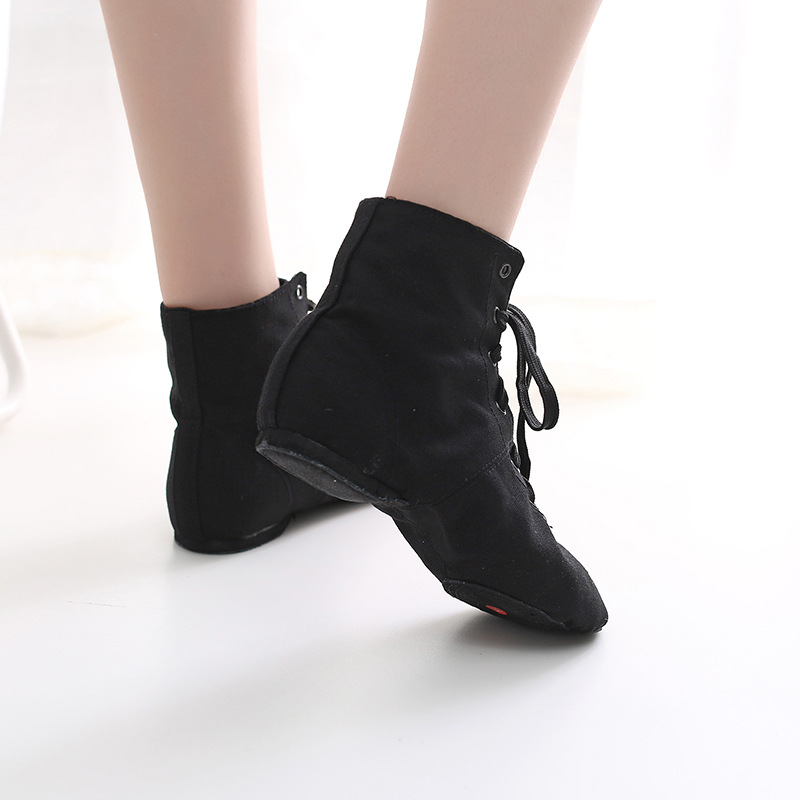 Botas de Jazz de lona para niños adultos de alta calidad zapatos de baile de fondo suave nuevos zapatos de práctica zapatos de baile moderno para mujer zapatos de ballet