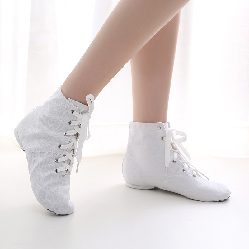 Botas de Jazz de lona para niños adultos de alta calidad zapatos de baile de fondo suave nuevos zapatos de práctica zapatos de baile moderno para mujer zapatos de ballet