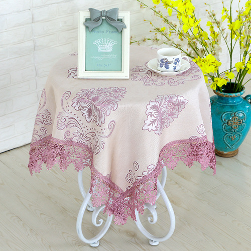 Cross-border linen water-soluble edge tablecloth, tablecloth, tablecloth, bedside table cover, coffee table cover, TV cabinet cover, round tablecloth